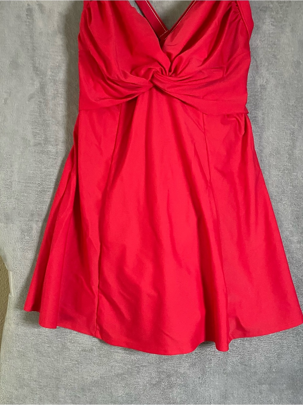 Carol Wior Red One Piece Swimsuit 14 Tummy Control Underwire Ruched Swimwear - Picture 2 of 8